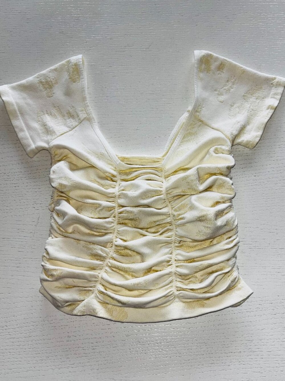 Free People Off White Ruched Women's Crop Top Size M